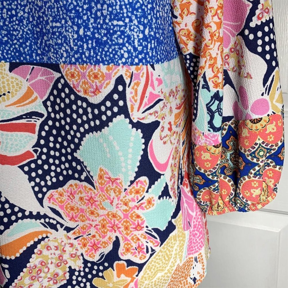 Figueroa + Flower Nwot Boho Patchwork Pattern Top - image 6